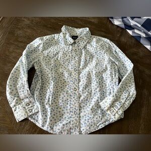 Gap Kids Blue Floral Print Snap down Top girls 4
